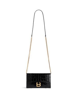 Balenciaga Hourglass Wallet On Chain - White