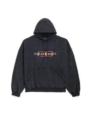 Balenciaga Bb Icon Stencil Hoodie Large Fit - Blue