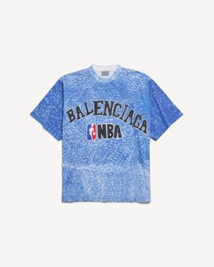 Balenciaga Nba Collaboration Oversized T-Shirt - Blue
