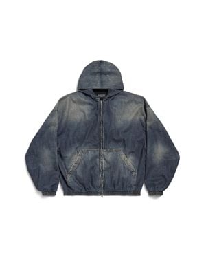 Balenciaga Zip-Up Hoodie - Blue