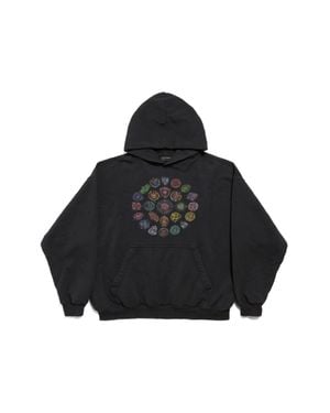Balenciaga Hoodie Spiral Crest Medium Fit - Nero