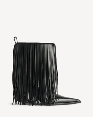 Balenciaga Avenue Fringe Bootie - Black