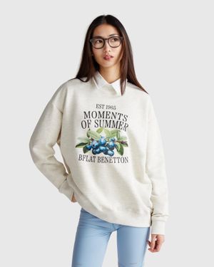 Benetton Benetton, Sweatshirt With Fruit Print - White