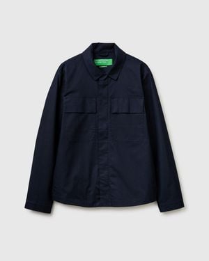Benetton Benetton, Coated Linen Blend Jacket - Blue
