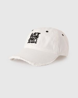 Benetton Benetton, Cappello Baseball Con Applicazione 3D, Taglia, Bianco, Donna - Nero