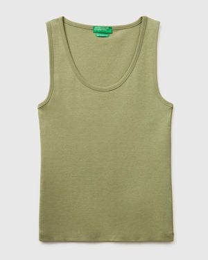Benetton Benetton, Slim Fit Ribbed Tank Top - Green