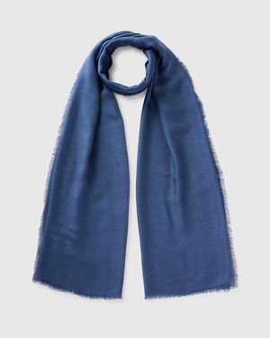 Benetton Benetton, Pañuelo De Mezcla De Seda, Talla, Azul, Mujer