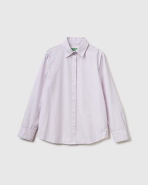 Benetton Benetton, Striped Cotton Shirt - Black