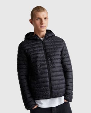 Benetton Benetton, Regular Fit Puffer Jacket - Black