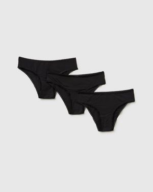 Benetton Benetton, Three Briefs - Black