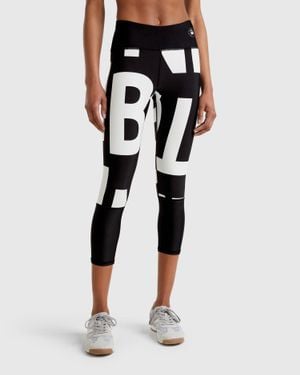 Benetton Benetton, Leggings Deportivos Con Logo, Negro, Mujer