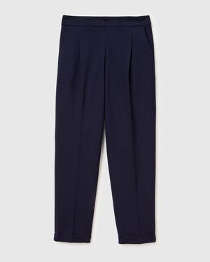 Benetton Benetton, Regular Fit Trousers With Crease - Blue