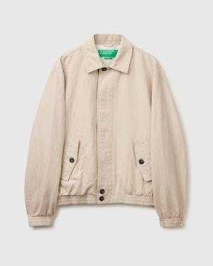Benetton Benetton, Yarn-Dyed Linen Blend Jacket - Black