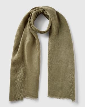 Benetton Benetton, Écharpe Légère Pur Lin, Femme - Noir