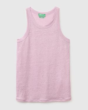Benetton Benetton, Pure Linen Tank Top - Pink