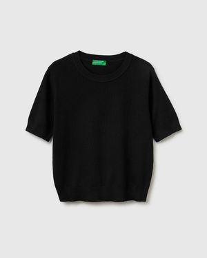 Benetton Benetton, Short Sleeve Jumper - Black