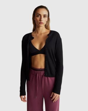 Benetton Benetton, Strickjacke Aus Woll- Und Kaschmirmischung, Größe, Schwarz, Damen