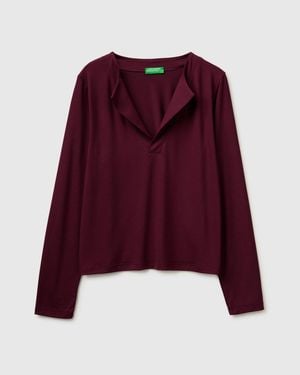 Benetton Benetton, T-Shirt With Lapels - Red