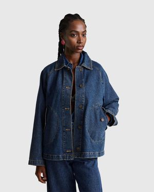 Benetton Benetton, Short Denim Trench Coat - Blue