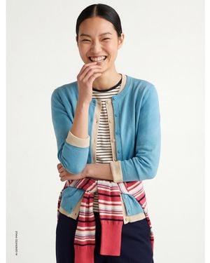 Benetton Benetton, Crew Neck Cardigan - Blue