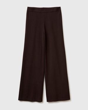 Benetton Benetton, Wide Knit Trousers - Black