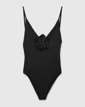Benetton Benetton, One-Piece Swimsuit With Flower Application - Black