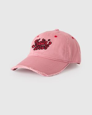 Benetton Benetton, Cappello Baseball Con Applicazione 3D, Taglia, Rosa, Donna - Nero