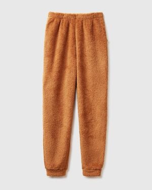 Benetton Benetton, Jogginghose Aus Kunstpelz, Größe, Damen - Schwarz