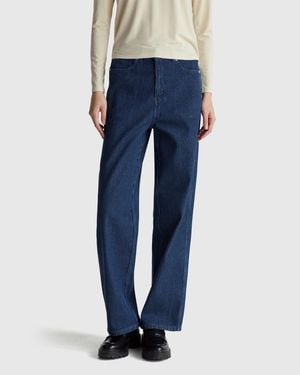 Benetton Benetton, Jeans A Righe Verticali, Taglia, Blu, Donna