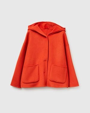 Benetton Benetton, Giacca Con Cappuccio - Rosso