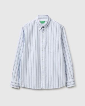 Benetton Benetton, Striped Button-Down Shirt - Black