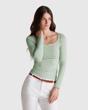 Benetton Benetton, T-Shirt With Wide Neck - Green