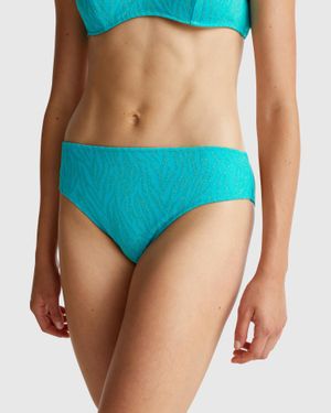 Benetton Benetton, Badeanzug-Slip Mit Animal-Print An Der Seite, Größe, Türkis, Damen - Blau