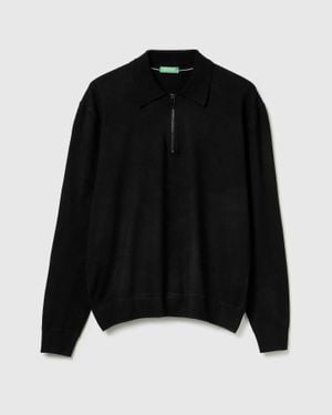 Benetton Benetton, Knit Polo - Black