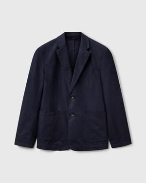 Benetton Benetton, Americana Slim Fit En Mezcla De Lino, Talla, Azul Oscuro, Hombre