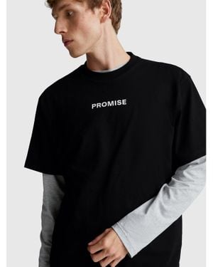Benetton Benetton, Oversized Fit T-Shirt With Print - Black
