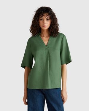 Benetton Benetton, Short Sleeve Blouse - Green
