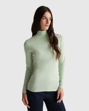 Benetton Benetton, Long Sleeve T-Shirt With High Neck - Green