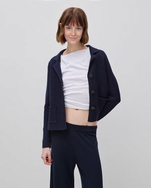 Benetton Benetton, 100% Cotton Knit Blazer - Black