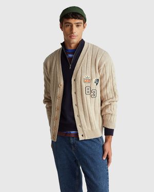 Benetton Benetton, Stranger Things Strickjacke Aus Reiner Wolle, Größe, Herren - Schwarz