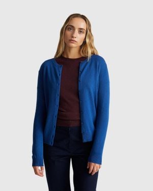 Benetton Benetton, Cardigan Girocollo Blu