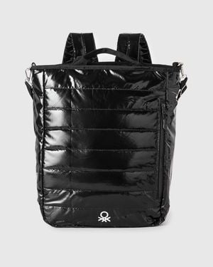 Benetton Benetton, Mochila Acolchada Con Correa Para El Hombro, Talla, Negro, Mujer
