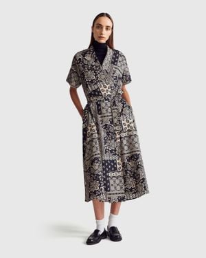 Benetton Benetton, Vestito Con Stampa Bandana, Taglia, Nero, Donna