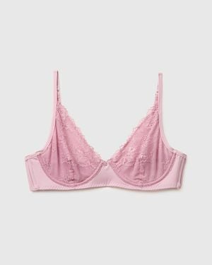 Benetton Benetton, Triangle Bra With Lace - Black
