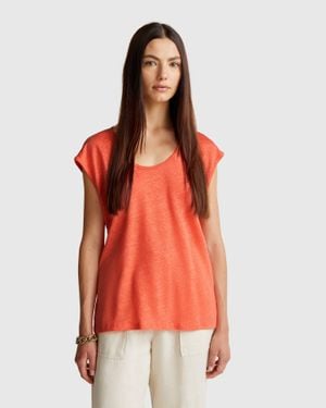 Benetton Benetton, Wide Neck T-Shirt - Red