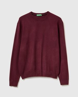 Benetton Benetton, Pull En Mélange De Viscose, Taille, Bordeaux, Homme - Rouge