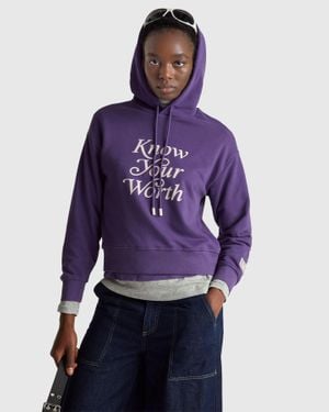 Benetton Benetton, Hoodie With Slogan - Purple