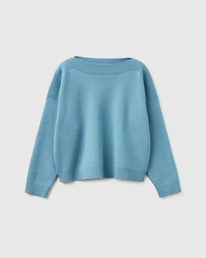Benetton Benetton, Zuckerpapier-Strickjacke Aus Trikotbaumwolle, Größe, Hellblau, Damen