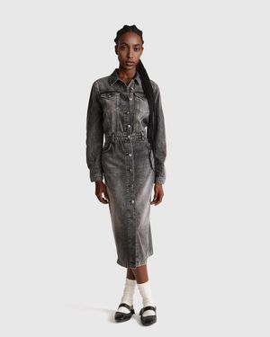 Benetton Benetton, Denim Shirt Dress - Black