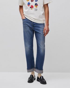 Benetton Benetton, Vaqueros Holgados Lavados A La Piedra, Talla, Azul, Hombre - Negro